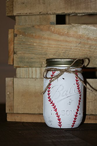 Vintage Baseball Mason Jar with Rustic Chalk Paint for Unique Storage Solutions - Image 5