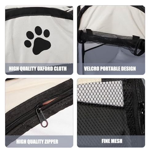 ZOYDP Welpenauslauf Faltbar, 73 x 73 x 43cm Welpenlaufstall für Drinnen, Laufstall Hund Pop-Up, Hundelaufstall für Wohnung, Hundeauslauf für Innen Hasen Katzen, Indoor/Outdoor Reisen Camping