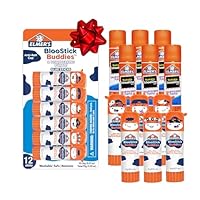 Elmer's Glue Sticks Combo Pack, BlooStick Buddies and Disappearing Purple, 6g, 12 Count, #1 Teacher Brand - Kids School Supplies, Stocking Stuffers, Holiday Gift, Arts & Crafts