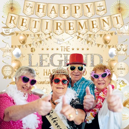 Roetyce Retirement Party Decorations Women, Champagne Gold Happy Retirement by Roetyce - Used condition - Image 7