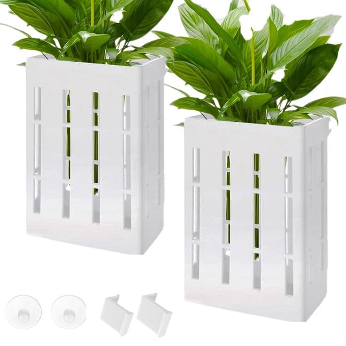 VAYINATO® 2 Pcs White Hanging Water Plant Holder (Box Type) Pot for Aquarium Fish Tank, Aquaponics and Hydroponics with Hooks and Suction Cups for Easy Installation by Petzlifeworld (B0CY2JGCQ2) Amazon Price History, Amazon Price Tracker