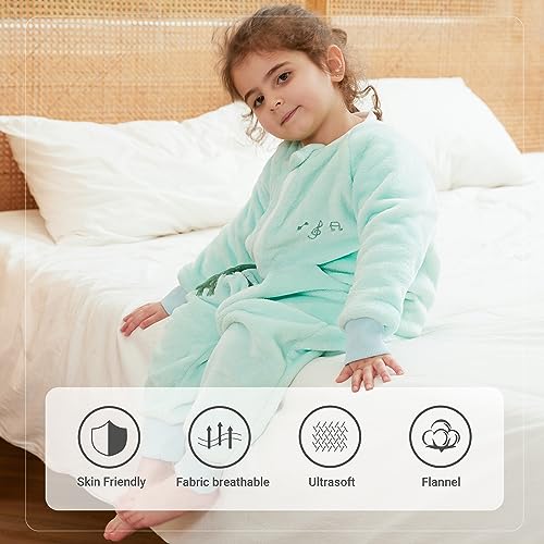 Image of MICHLEY Baby Sleeping Bag Sack with Legs Long Sleeve Wearable Pajamas | wearable blanket toddler baby, 9 Months-6T, Animal Designs, Flannel, Machine Wash