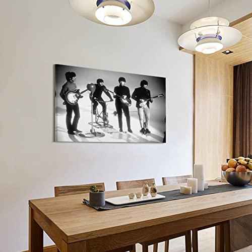 SHUPSY Poster décoratif sur toile The Beatles Star Black and White Fan Art – Impression moderne pour chambre à coucher – 50 x 75 cm - Les Beatles, Paul McCartney, John Lennon, RIngo Starr, George Harrison SHUPSY Poster décoratif sur toile The Beatles Star Black and White Fan Art - Impression moderne pour chambre à coucher - 50 x 75 cm – Image 4