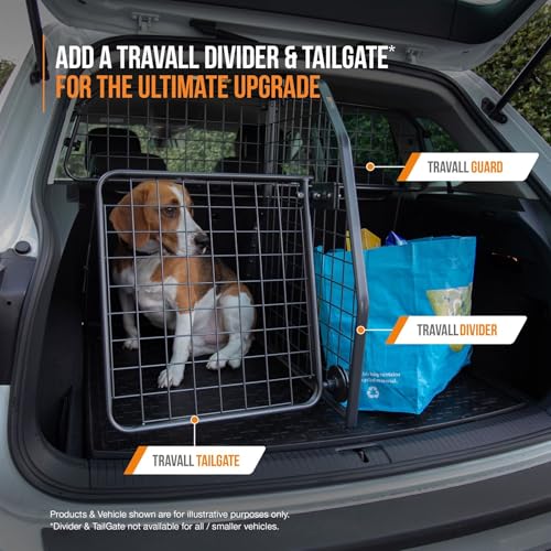 Travall Hundegitter Trenngitter & Heckgitter Set Für VW Tiguan (2016-2024) SUV Fahrzeugspezifischer Hundeschutzgitter & Gepäckbarriere, Einfache Montage Hundetransport und Gepäckschutz 50/50 Teilung