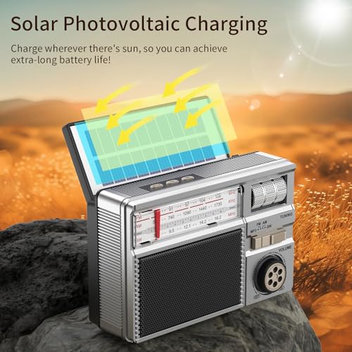 Radio solar portátil vintage AM FM PUSOKEI miniatura 6
