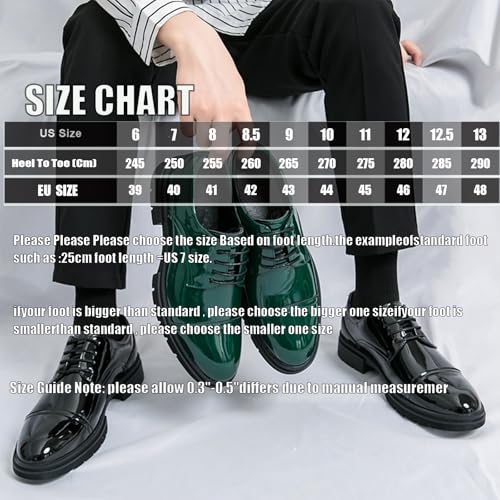 Business Platform Oxfords for Men Patent Leather Dress Shoes British Handmade Round Toe Chunky Heel Derby Oxfords Lace up Formal Wedding Party Shoes2
