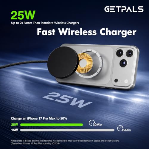 Image of 25W Magnetic Portable Fast Wireless Charging Pad for Apple iPhone Series