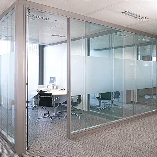 WPCTEV Window Privacy Film Frosted Glass Static Cling UV Sun Blocking Heat Control Window Tint Day and Night Insulation Home Bathroom Door Decorative Frosting Cover, 35.4 Inch x 16 Feet, Pure