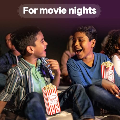 maqihan 100 popcorn bags individual servings - disposable paper popcorn bags party pop corn sleeves bulk carnival halloween christmas gift favor treat bolsas para palomitas movie night supplies