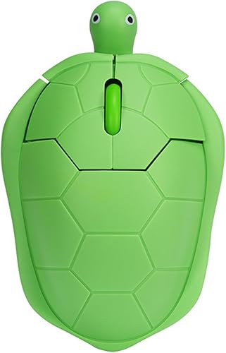 Miniatura 8 de Lindo mouse inalámbrico, con forma de tortuga, de dibujos animados, de 2.4 GHz, mouse silencioso inalámbrico con receptor USB, ratones para niños,
