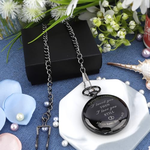 Image of Husband Gifts,Anniversary Birthday Best Unique Romantic Meaningful Cool Sentimental Wedding Funny Unique Christmas Valentines Day Ideas Basket Small Gifts for Husband from Wife Pocket Watch