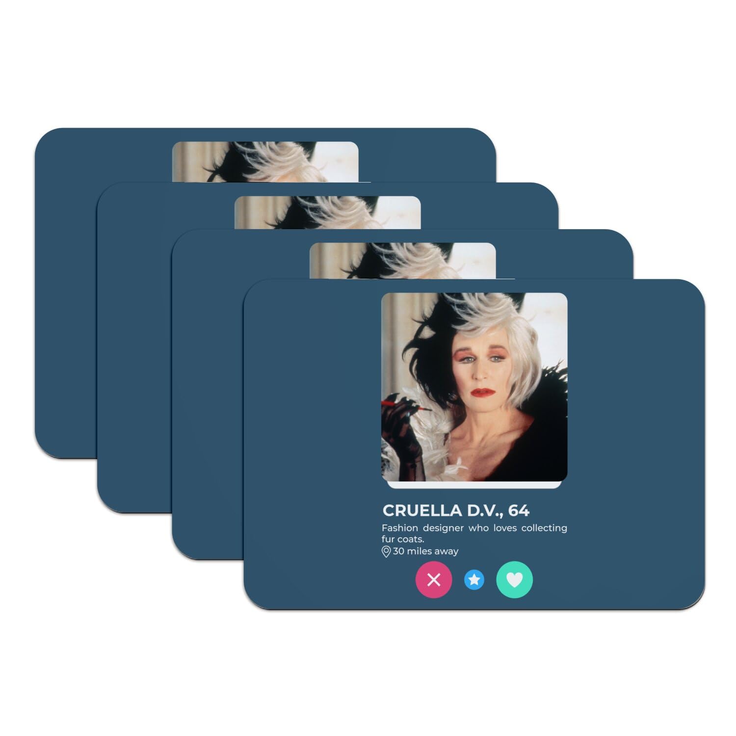 Sets de table Cruella grand format caoutchouc bleu pour protéger votre table des taches