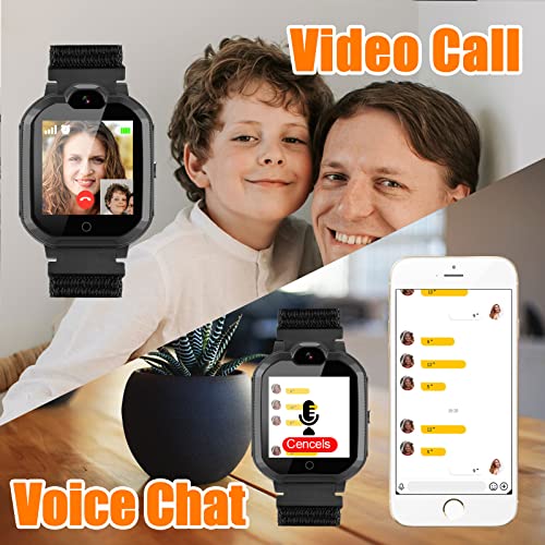 4G Smart Watch For Kids With Sim Card, Kids Phone Smartwatch Gps Tracker, Call, Voice & Video Chat, Alarm, Pedometer, Camera, Sos, Touch Screen Wifi Music Wrist Watch For 4-12 Boys Girls #TOP2