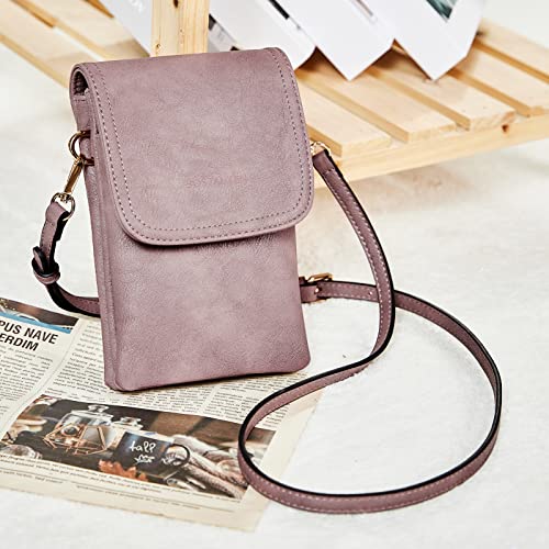 BOSTANTEN Vegan Leather Small Crossbody Bags for Women Designer Cell Phone Bag Wallet Purses Adjustable Strap Purple Lavender by BOSTANTEN - Image 3