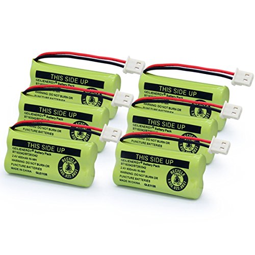 GEILIENERGY BT183342 BT283342 BT166342 BT266342 BT162342 BT262342 Battery Compatible for VTech CS6114 CS6419 CS6719 AT&T EL52300 CL80113 CS6114 CS6419 CS6719 EL52300 Cordless Phone (Pack of 6)
