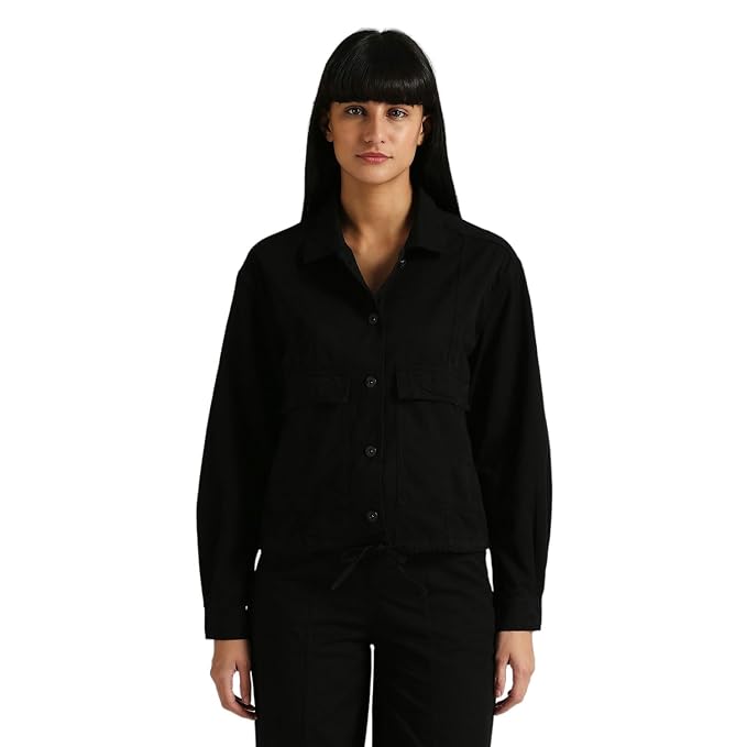 Pepe Jeans Women's Cotton Regular Fit Short Length Shirt