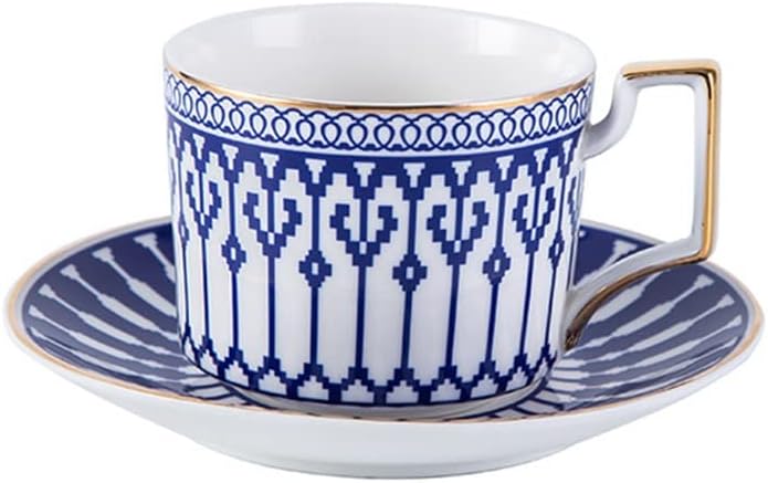 Pattern Ceramic Coffee Cup And Saucer Scandinavian Afternoon Tea Set