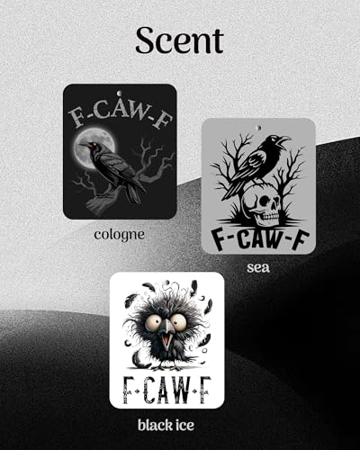 Image of Funny Gothic Car Air Freshener 3Pcs F-CAW-F Black Caw Car Accessories Interior Hanging Scents Automotive Mirror Decor for Men Women
