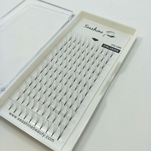 Seashine New Fashionable Short Stem 5D 0.10D Premade Volume Fans Eyelash Extensions 12-15mm Wholesale Professional Salon Use Lashes For Makeup And Beauty Support Customization (12mm)