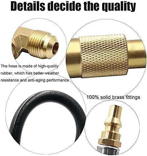 18FT Rv Quick Connect Propane Hose for Blackstone Grill, Rv Propane Adapter Extension Hose for Blackstone 17 " 22" Griddle, Lp Quick Connect Rv Propane Hose, for Camp Chef Stove, Portable Fire Pit