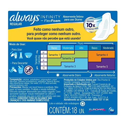 Image of Always Pads Size 1 Infinity with Flex Foam 18 Count