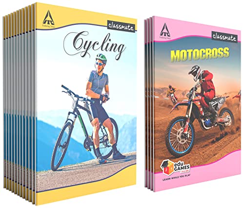 Image of Classmate Long Notebook - 140 Pages, Single Line, 297mm x 210mm (Pack of 12) Notebook - Single Line, 172 Pages, 240 mm x 180 mm - Pack Of 4