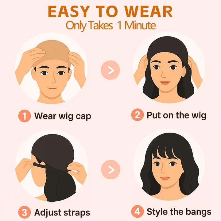 Nnzes Short Wavy Wig with Bangs for Women Shoulder Length Bob Curly Women's Charming Synthetic Wigs with Natural Wavy Black To Brown Heat Resistant Hair for Daily Party Use - Image 8