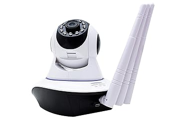 CANVA Plus Triple Antenna WiFi Self Installation Home/Shop Camera, with Live View, Two Way intercom , Siren, Day Night Vision, AI Motion Detection, PTZ Rotation 360*, SD Card Recording