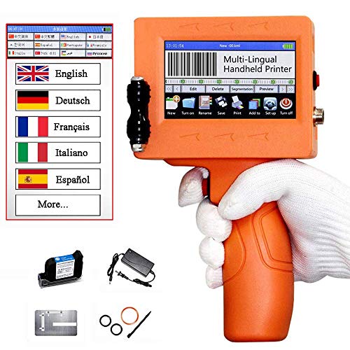 Intelligenter Tintenstrahldrucker ZM-950II, tragbarer 4,3-Zoll-Touchscreen Datumsetikett Logo-Druckmaschine Handcodierungsgerät mit 45 ml