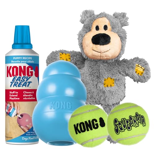 KONG Puppy Starter Dog Toy Kit - Interactive Play Kit with Squeak...