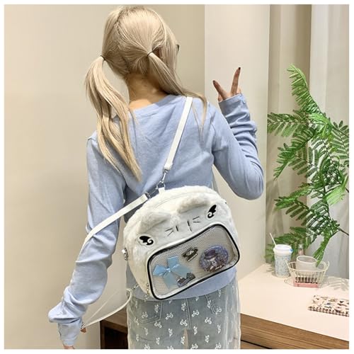 Image of Cute Cat Ita Bag Pin Display Backpack Kawaii Furry Ita Bag Crossbody Y2k Aesthetic Shoulder Purse(Pins NOT Included)