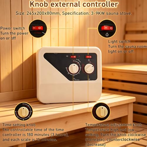 Poêle de sauna sec 6KW 380V en acier inoxydable avec télécommande - 8