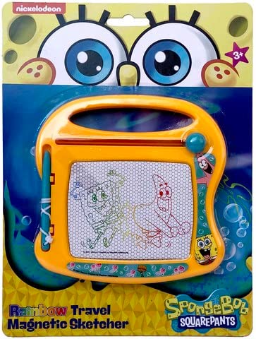 Spongebob Squarepants Magnetic Board For Kids, Erasable Toddler Drawing Pad, Magic Sketcher, Sketch & Doodle Travel Toy, Orange #TOP5