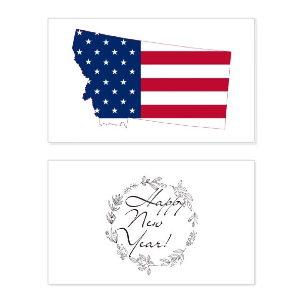 Tarjeta conmemorativa de Año Nuevo de Montana: diseño exclusivo de bandera y mapa estelar 5
