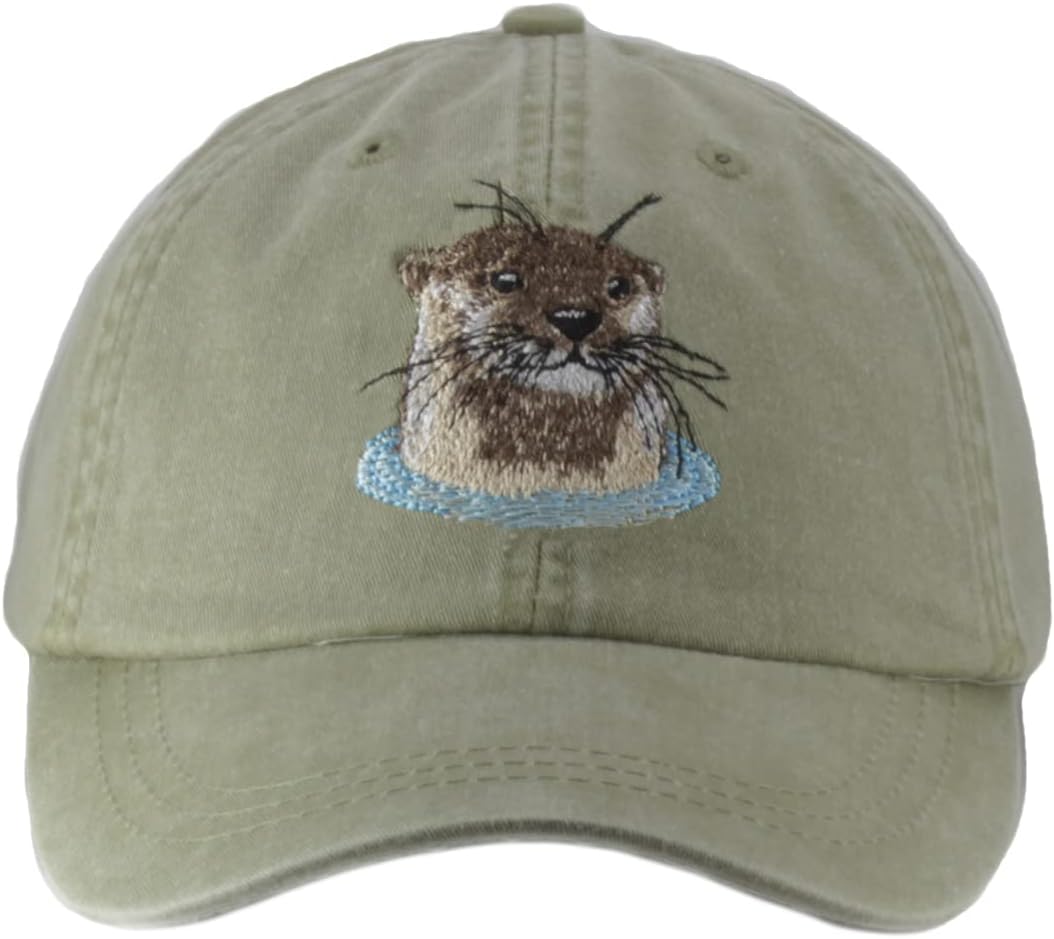 Otter embroidered baseball hat, Wildlife unisex cap, (more colors)