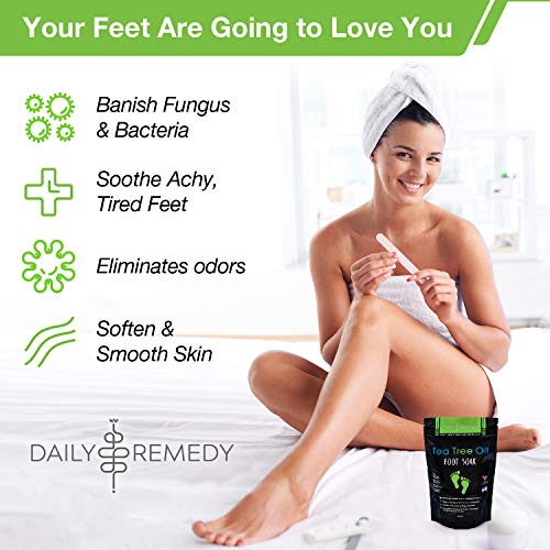 DAILY REMEDY Tea Tree Oil Foot Soak and Body Wash Set - Get Rid of Nail Fungus, Odors, Irritation, Bacteria and Foot Calluses - All Natural Foot Care Products Made in USA
