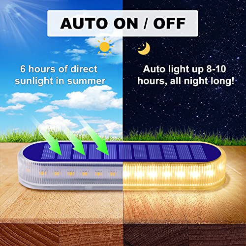 Solar Step Lights Waterproof,Warm White Deck Outdoor,Solar Fence Led,Solar For Stairs,Yard,Patio,Post,Railing,Garden,Backyard,Front Door,Pathway,Driveway,Porch(4 Pack) #TOP4
