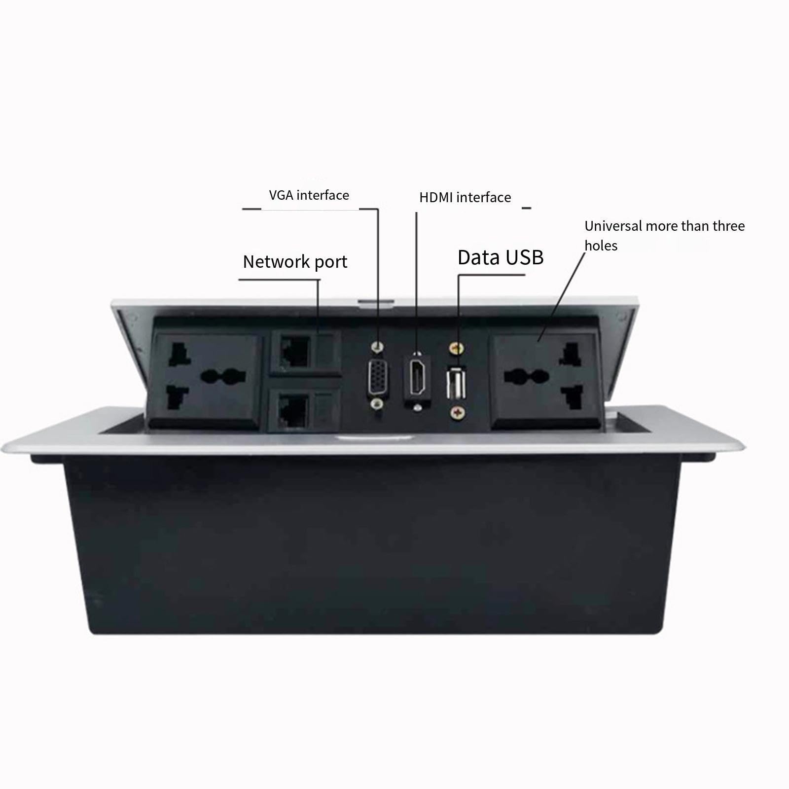 Wyskakująca listwa zasilająca na biurko, wbudowane gniazdo multimedialne HDMI do biura i komputera, ukryta konstrukcja z funkcją Flip Up