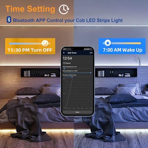 Tira LED COB regulable blanco cálido-frío 5m 24V miniatura 4