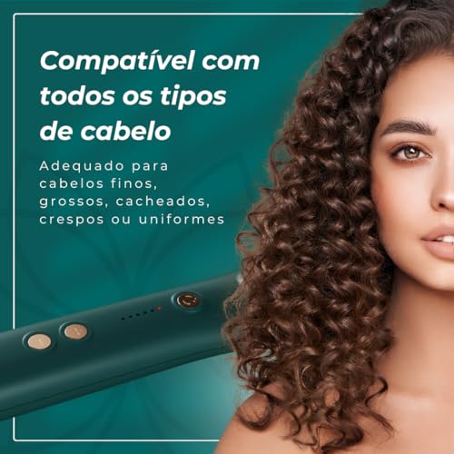 Anion Hair Escova Alisadora 3 em 1 – Alisa, Seca e Hidrata com Luzes de Íons – Bivolt
