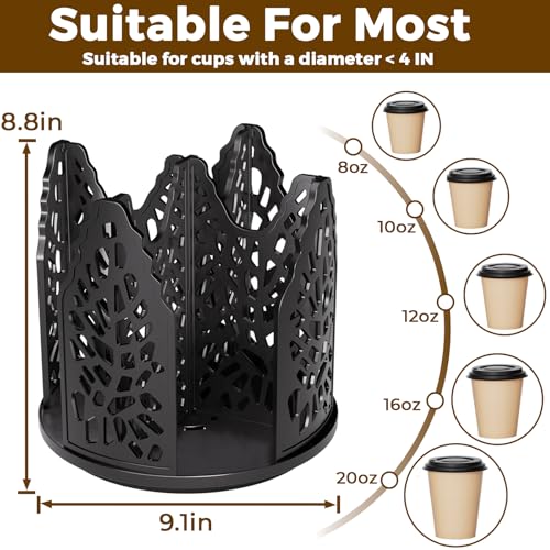 image for Poerlve Rotatable Coffee Cup Holder Dispenser - Coffee Bar Organizer f