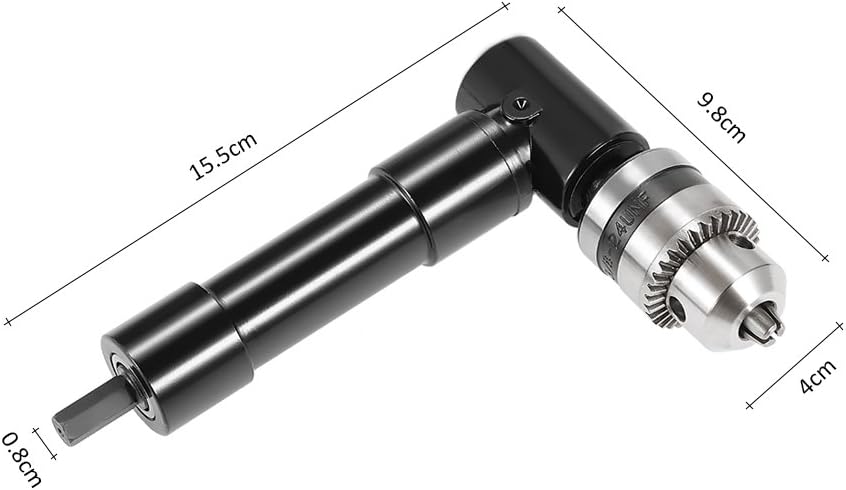 Quality Right Angle Drill Cordless Right Angle Drill Attachment Adapter + 3/8" Keyed Chuck 8mm Hex Shank Power Tool Accessories