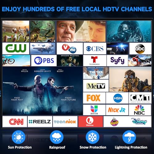 Image of 5000+ Miles Range TV Antenna,2026 Digital TV Antenna Indoor Outdoor with Strongest Amplifier,360 Reception HDTV Antenna for Local Channels for Smart and Old TVs-38ft Coax Cable-Support 8K 4K 1080p