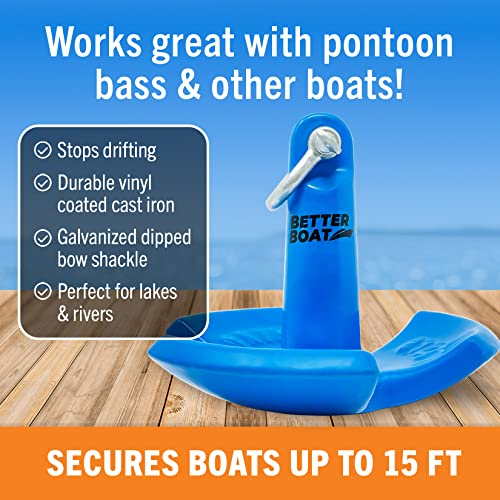 Image of River Anchor 12 lb for Boats Up to 15 Ft, Vinyl Coated Cast Iron Mushroom