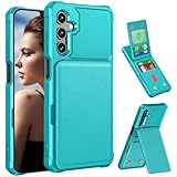 CCSmall Wallet Case for Samsung Galaxy A16 5G with Card Holder for Women Men, Luxury Folio Leather Wallet & TPU Bumper Phone Case for Samsung A16 ZM Turquoise