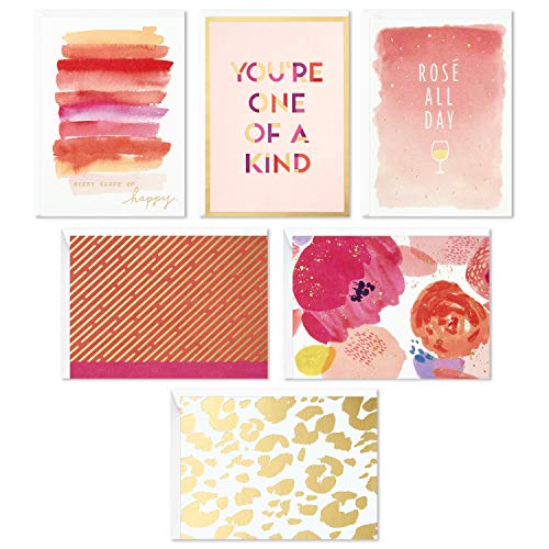 Hallmark Pack of 24 Assorted Blank Cards, Modern Pink and