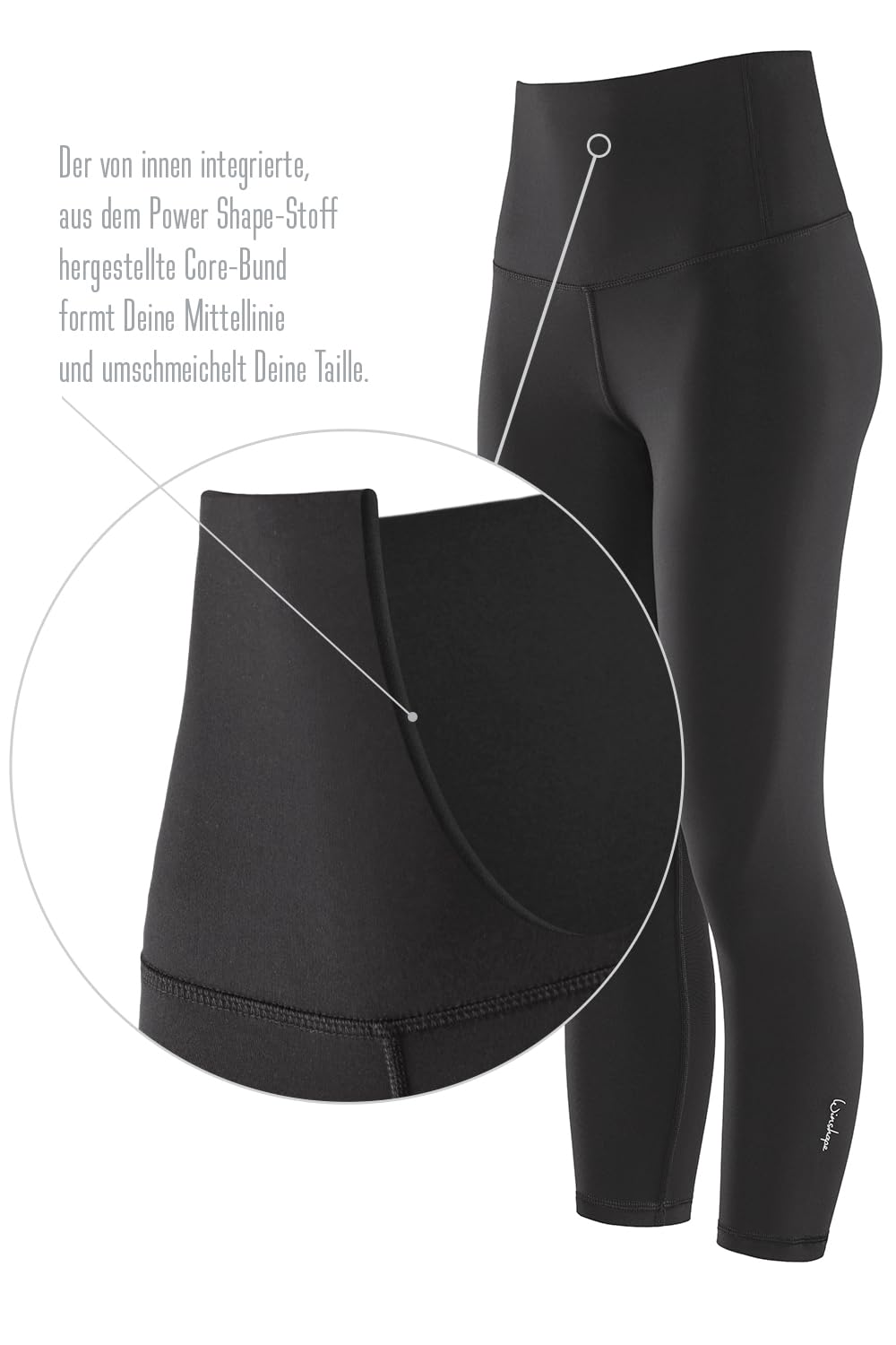 WINSHAPE Damen Leggings Functional Comfort 7/8-tights Hwl317c “high Waist” mit V-Shape Applikation und Core-Bund