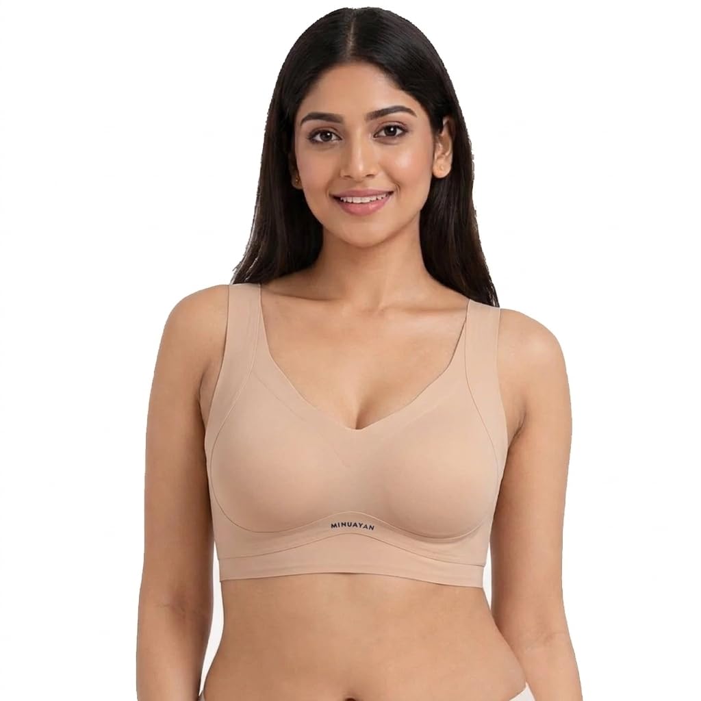 Women's Wireless Push-Up Bra | Soft Lightly Padded Full Coverage Bra | Longline High Support Sports Bra for Workout, Gym & Yoga | Comfortable Everyday Bralette-image-43