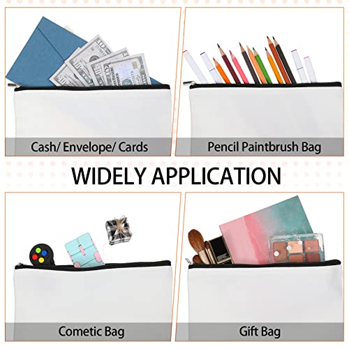 Inbagi 30 Pieces Canvas Makeup Bags Bulk Black and White Cosmetics Bag with Zipper Blank DIY Cosmetic Multipurpose Canvas Travel Toiletry Pouch for Travel Pen Pencil Cosmetic Storage3