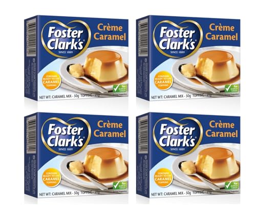 Image of Foster Clarks Creme Caramel Pudding With Topping Mix No Artificial Colours Each 71gm (Pack Of 4) (Imported)